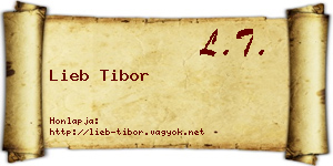 Lieb Tibor névjegykártya